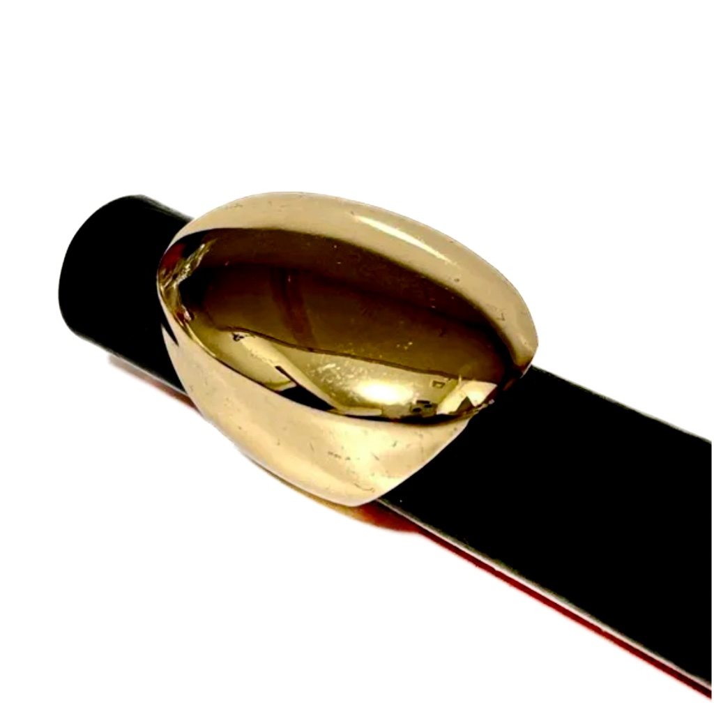 New - Shiny Gold Boho Chic Elegant Oversized Oval Shape Statement Ring - Size 7